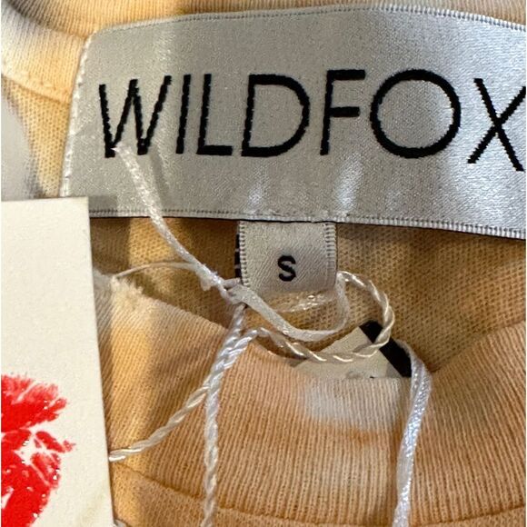 WILDFOX WOMEN’S SHORT SLEEVE TEE SHIRT KEKE IN CITRUS WASH NWT - Picture 6 of 8
